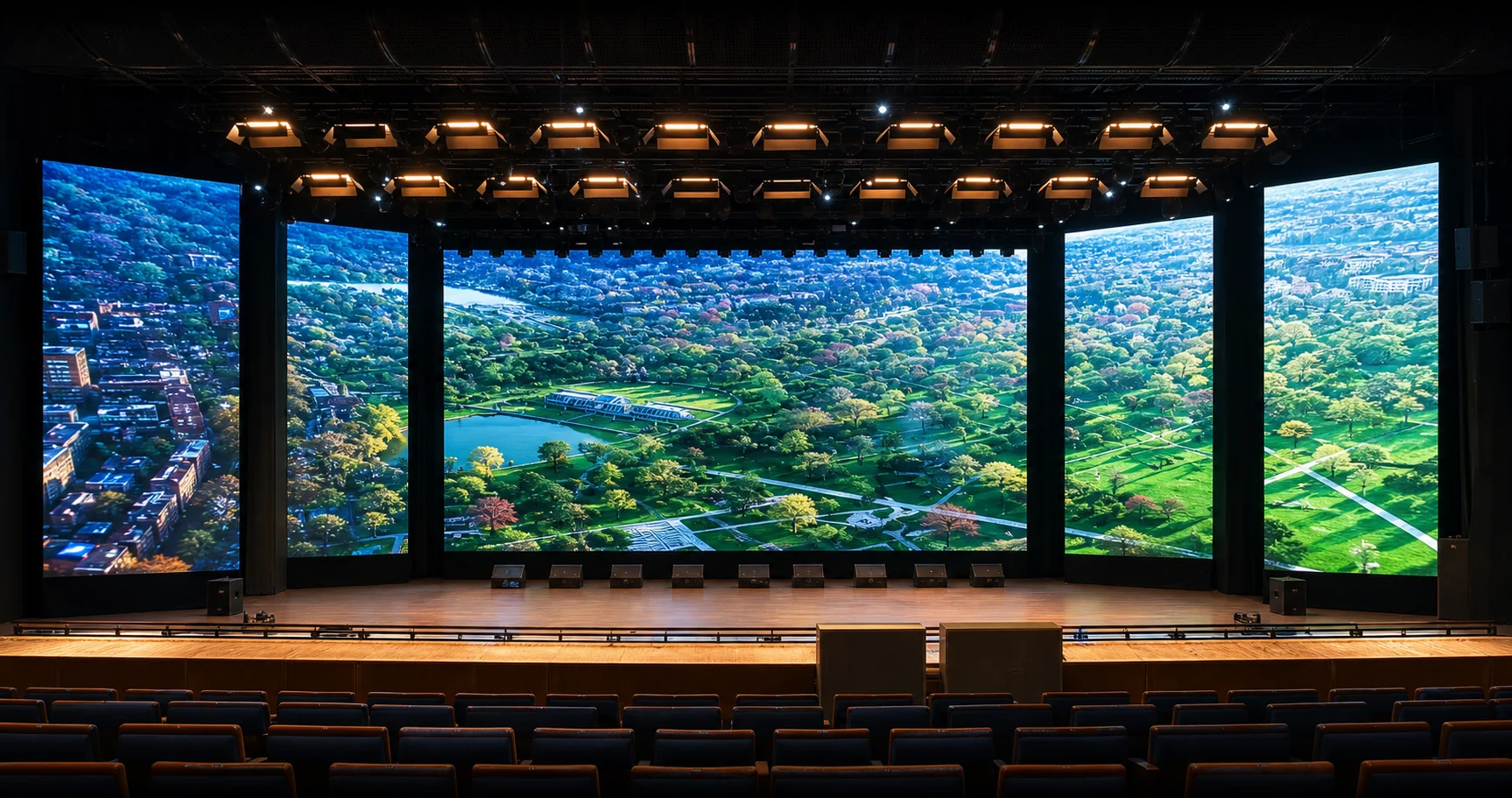 Indoor LED-display in een moderne ruimte