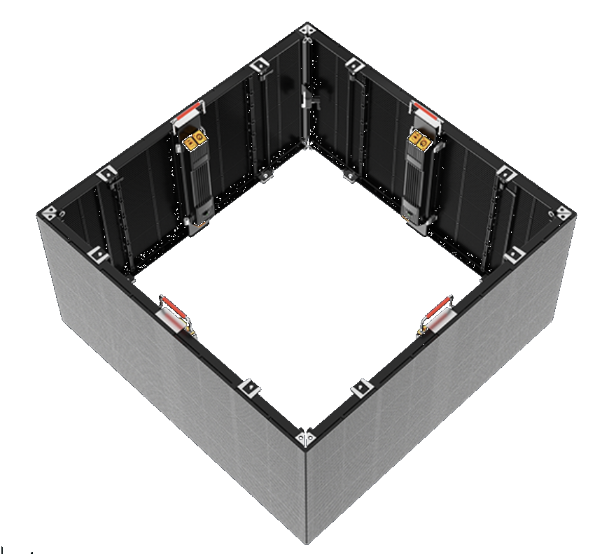 Side-light transparant LED-scherm in hoekopstelling
